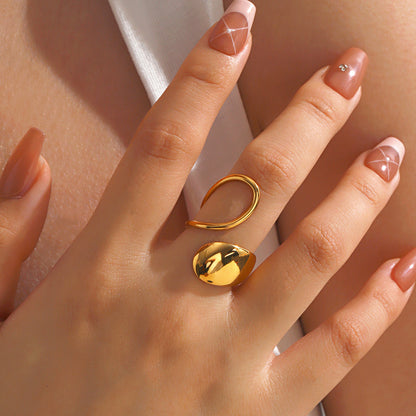 Gold plated oval open ring