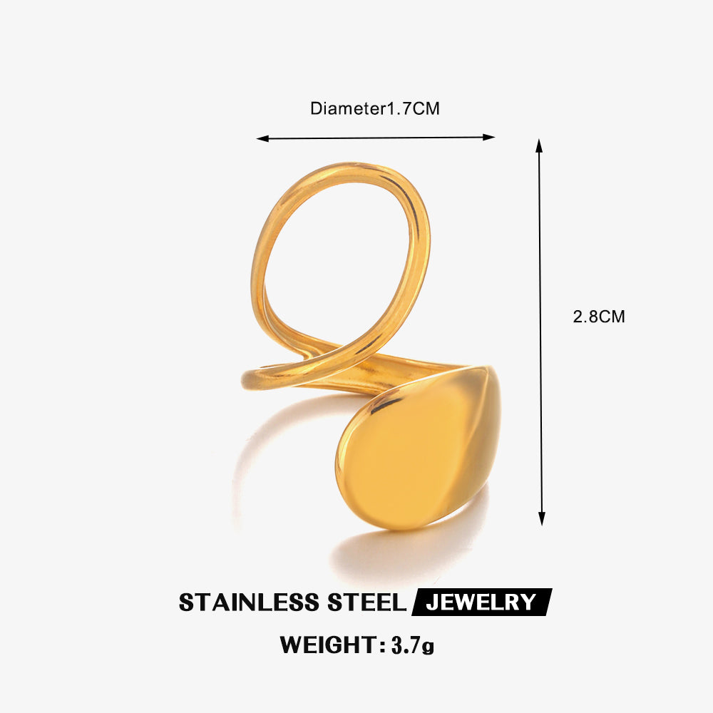Gold plated oval open ring