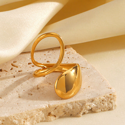 Gold plated oval open ring