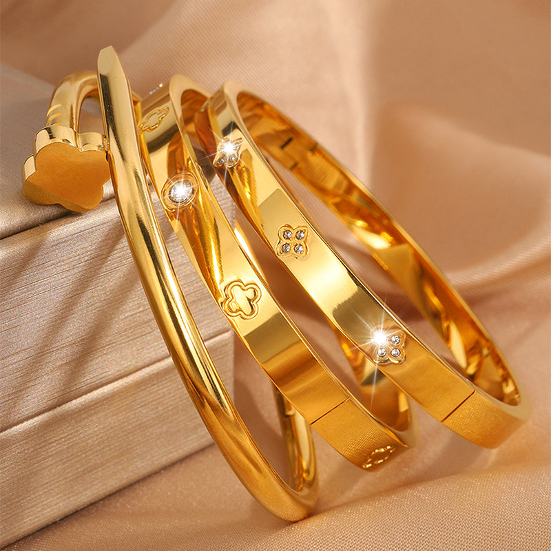 Gold Plated Nail Bracelet