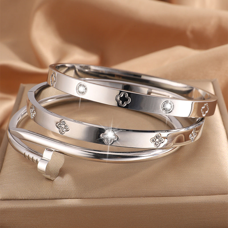Gold Plated Nail Bracelet