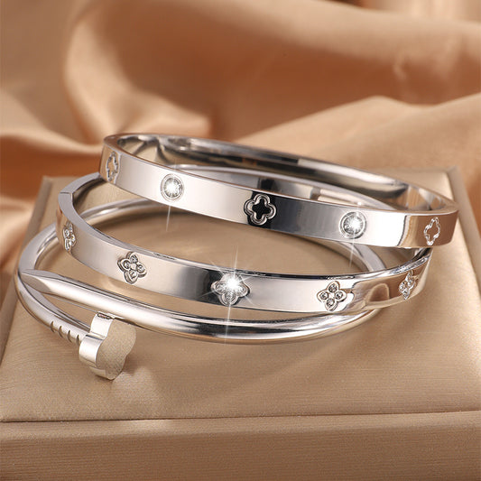 Gold Plated Nail Bracelet