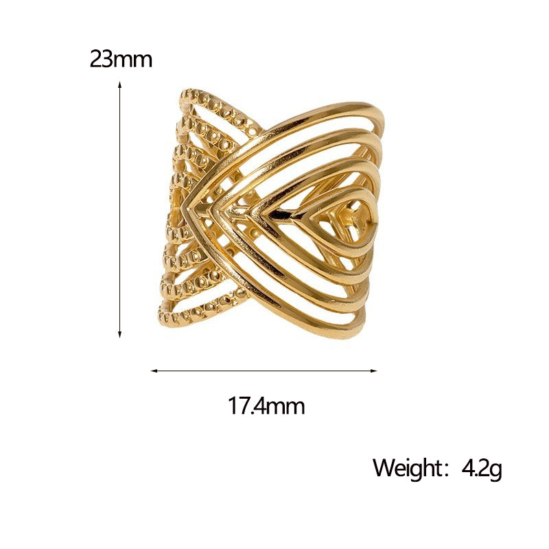 Gold plated punk open ring