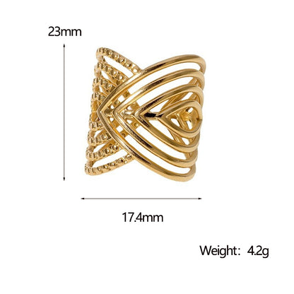 Gold plated punk open ring