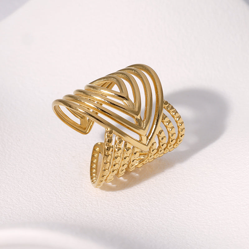Gold plated punk open ring