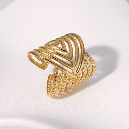 Gold plated punk open ring