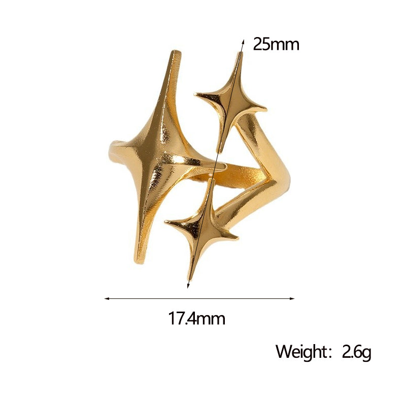 Gold Plated Star Open ring
