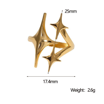 Gold Plated Star Open ring