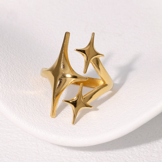 Gold Plated Star Open ring