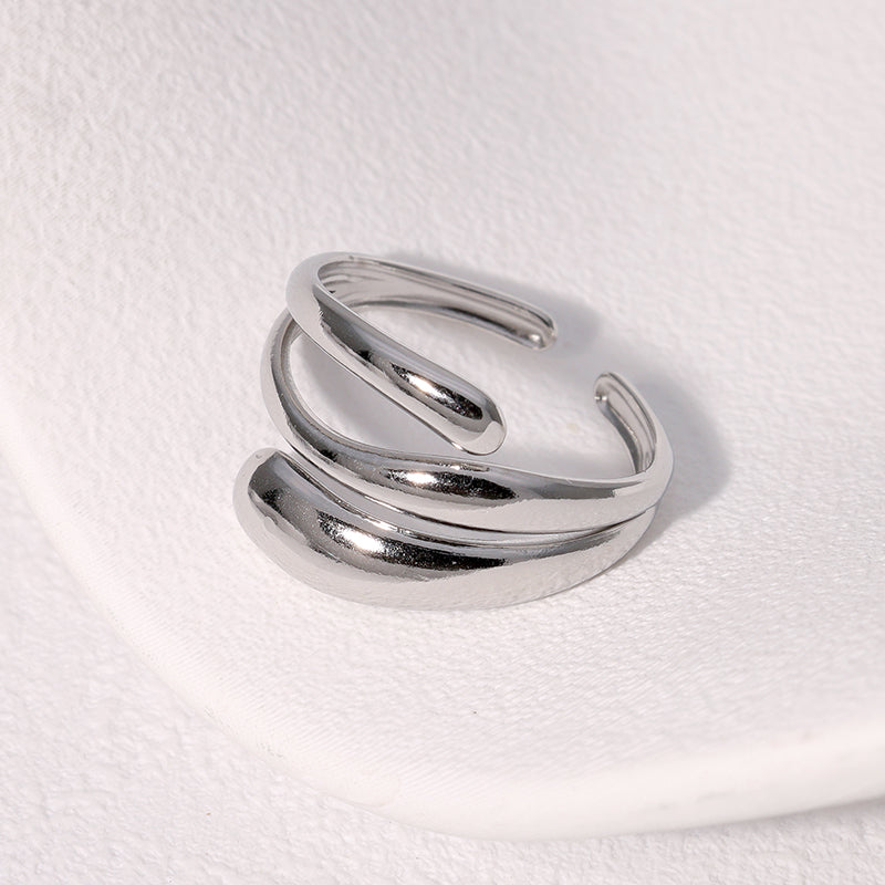 Gold plated geometric open ring