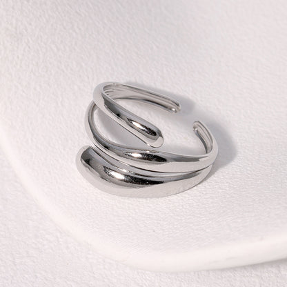 Gold plated geometric open ring