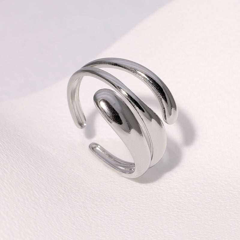 Gold plated geometric open ring