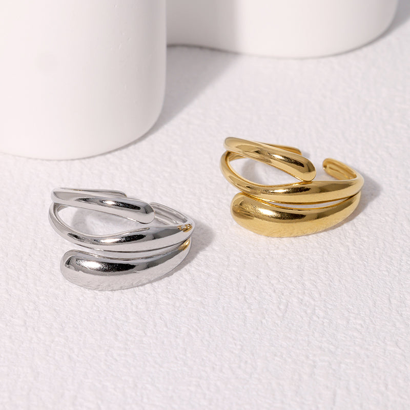 Gold plated geometric open ring