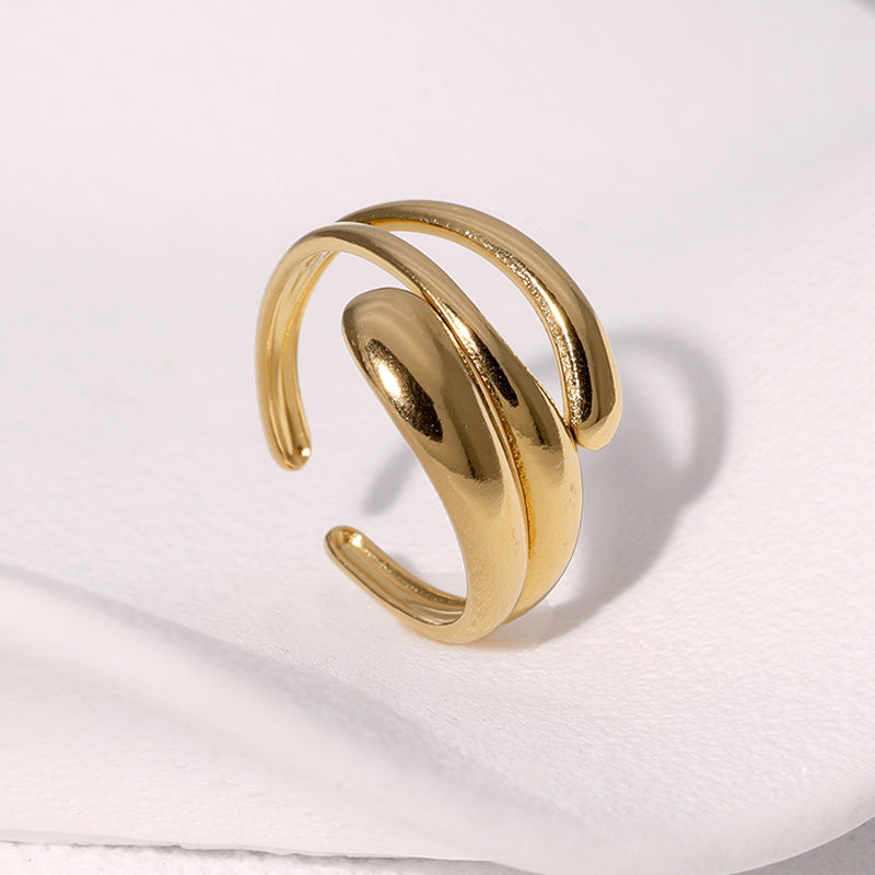 Gold plated geometric open ring