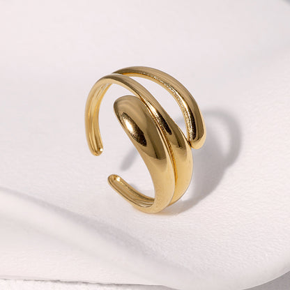 Gold plated geometric open ring