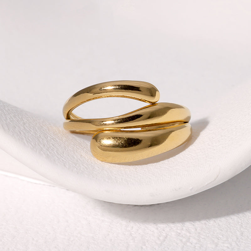 Gold plated geometric open ring