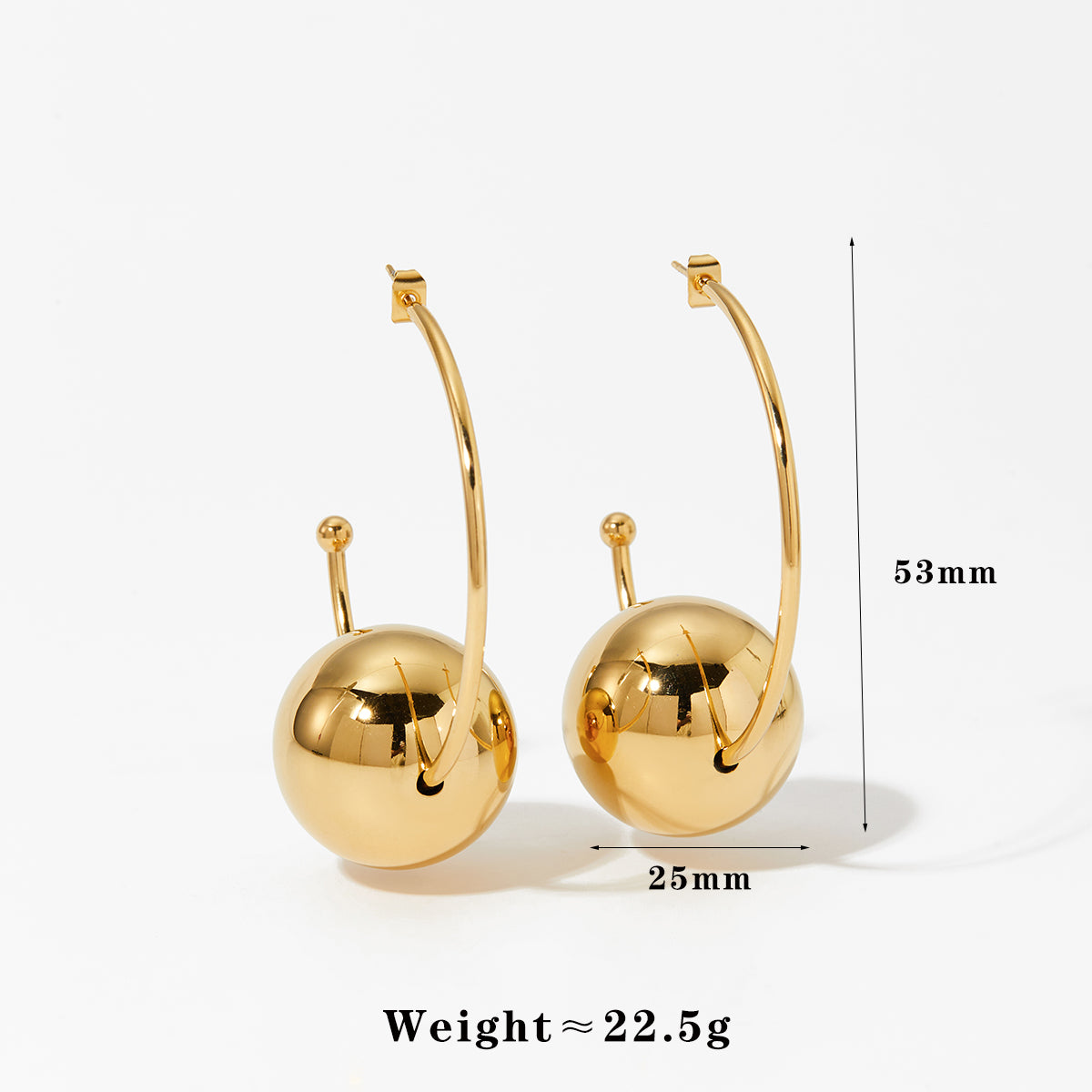 Gold Plated Ball Earrings