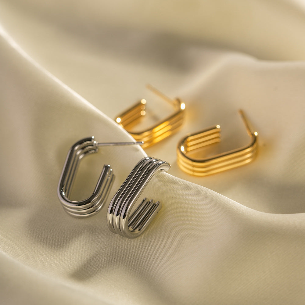 Gold plated Layered Hoops