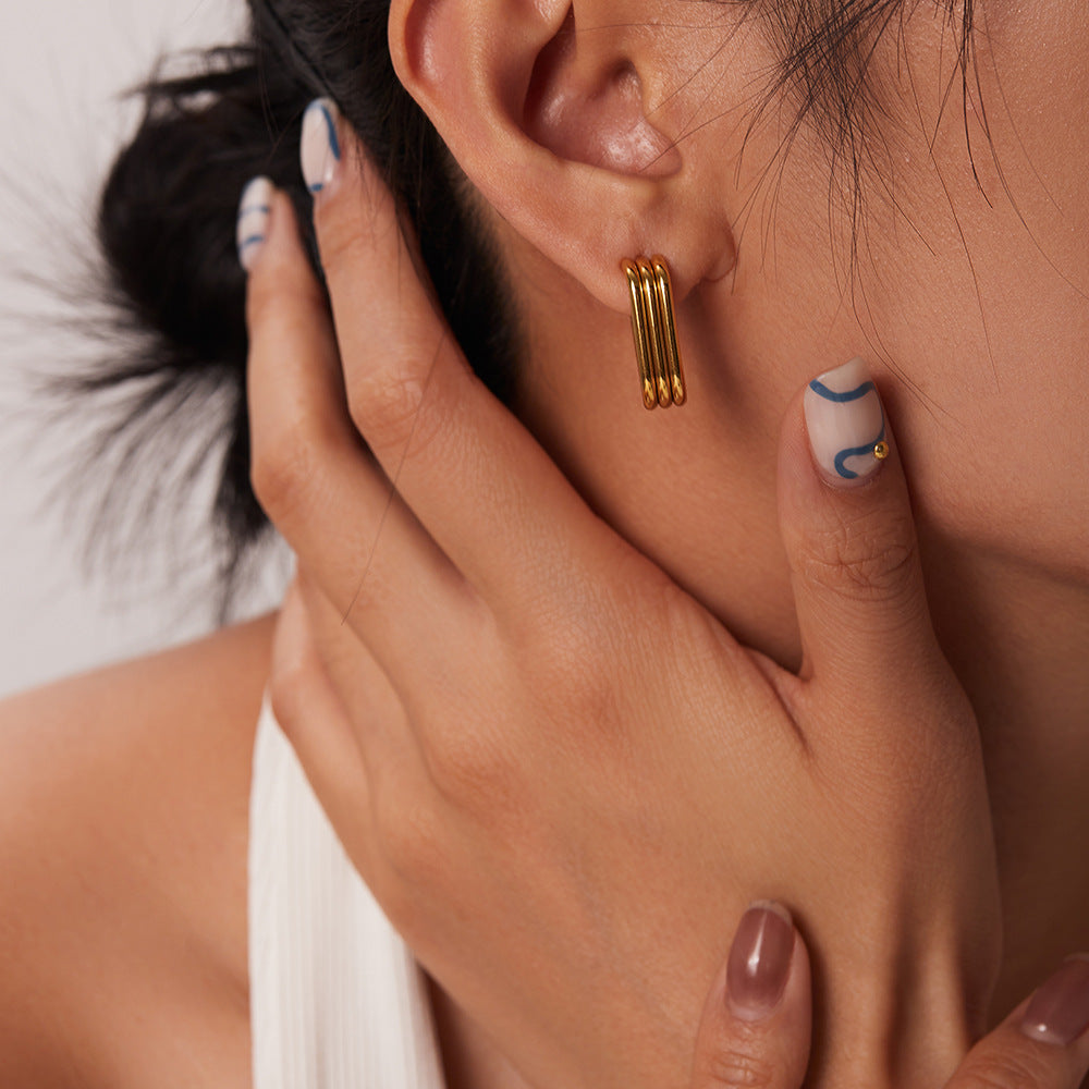 Gold plated Layered Hoops