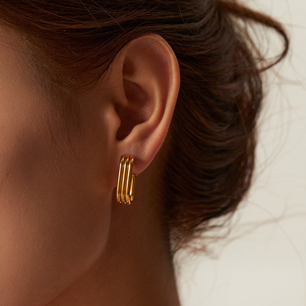Gold plated Layered Hoops