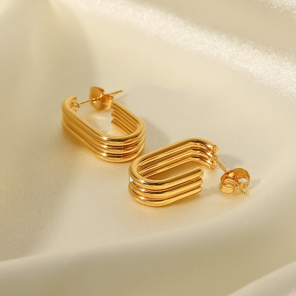Gold plated Layered Hoops