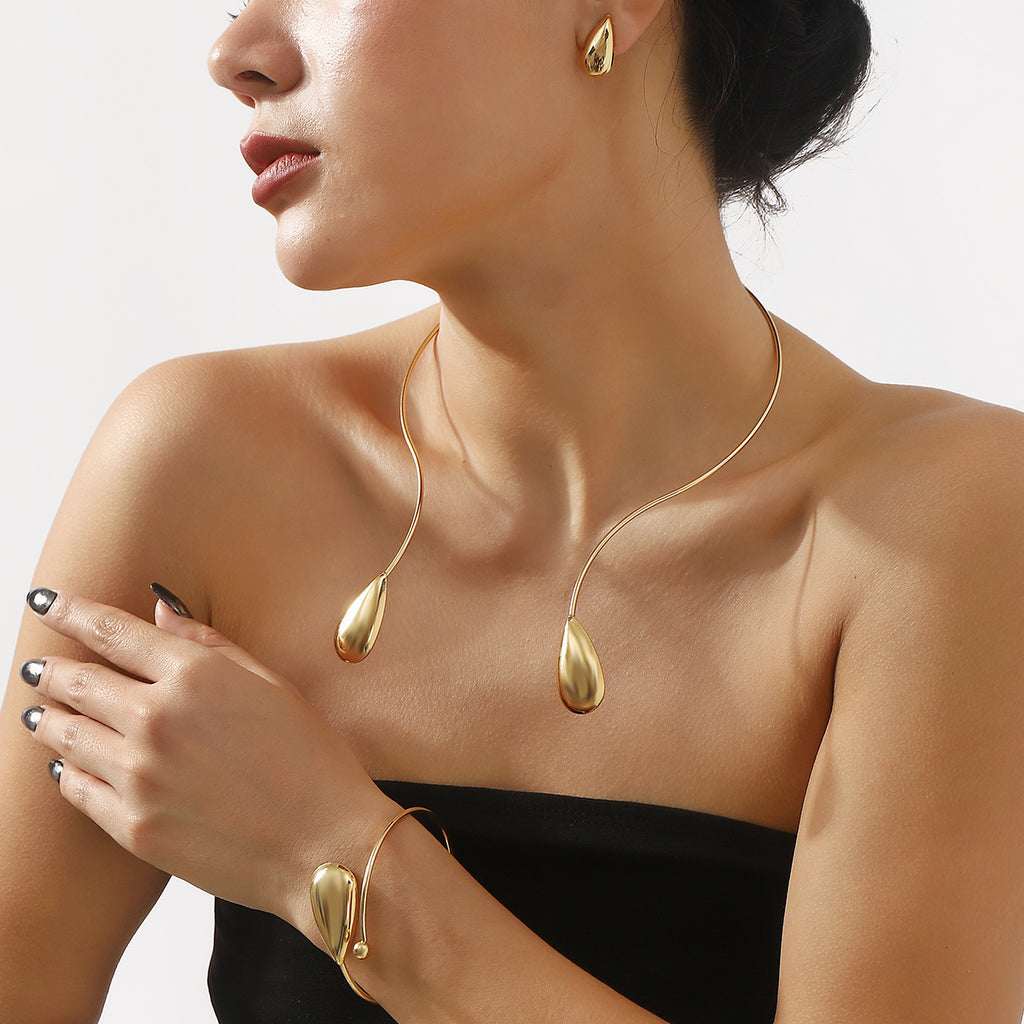 Gold Plated Tear Drop Studs