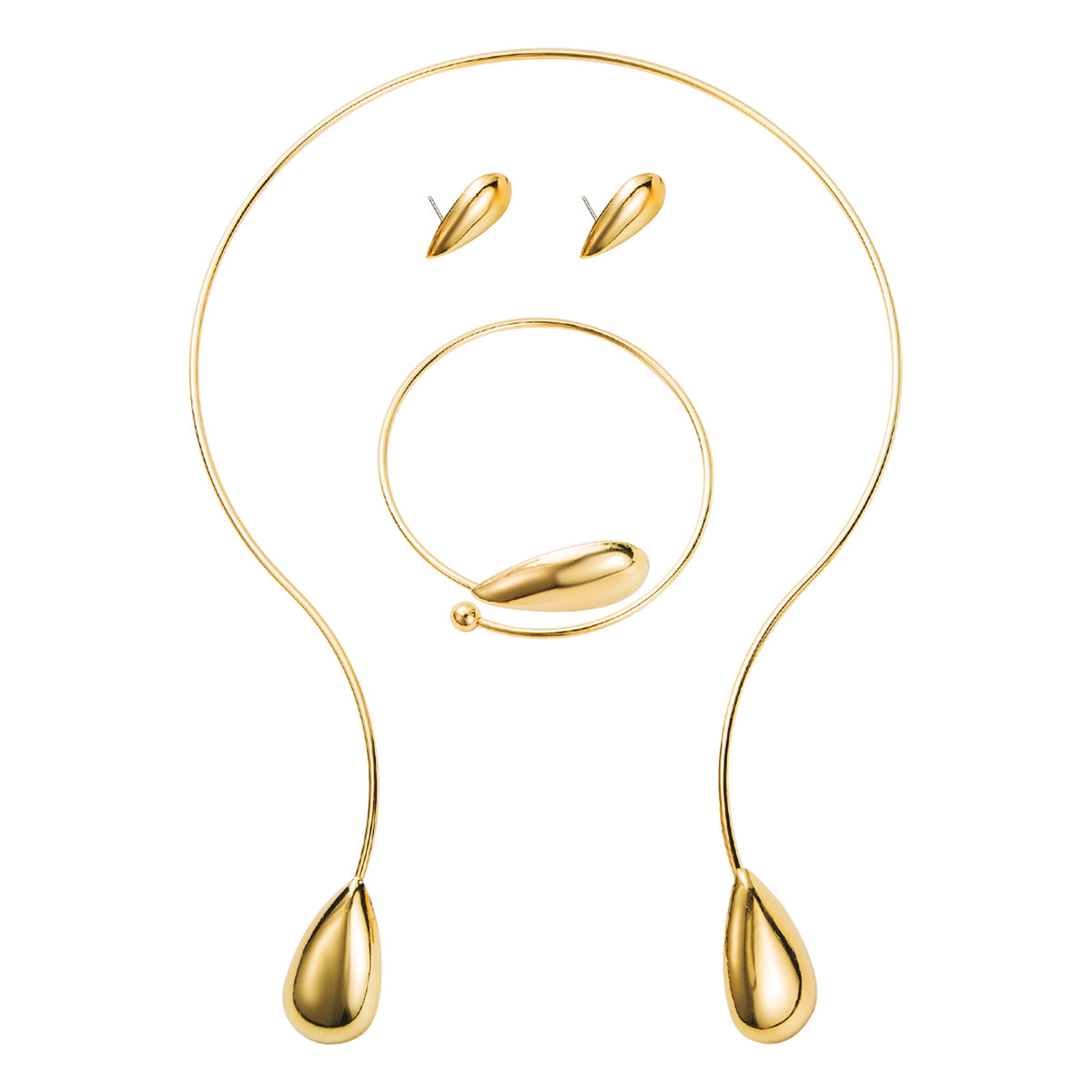 Gold Plated Tear Drop Studs