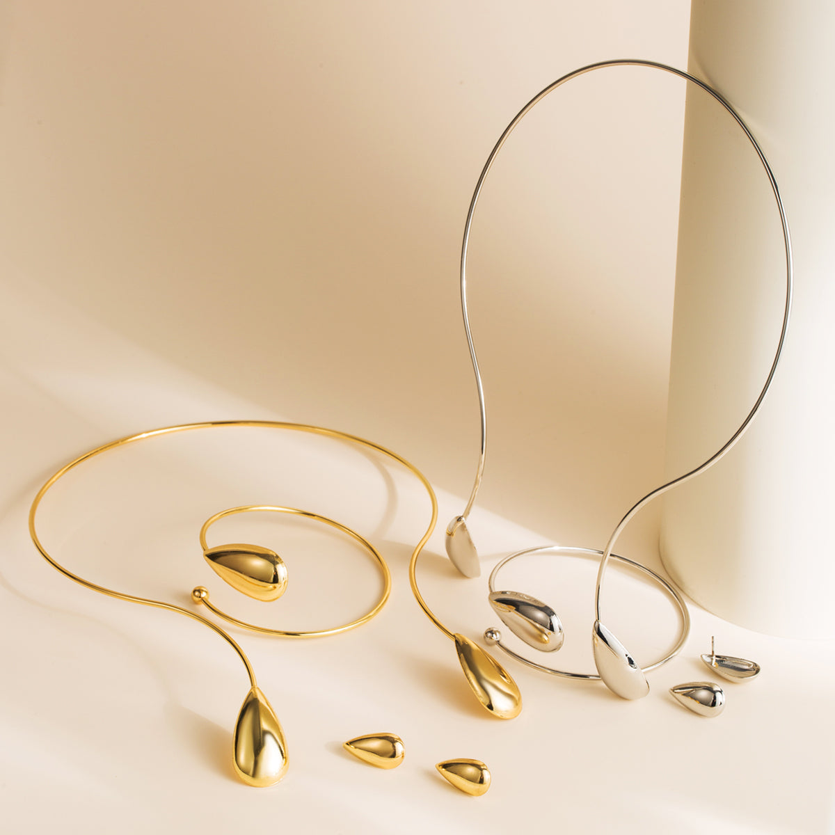 Gold Plated Tear Drop Studs