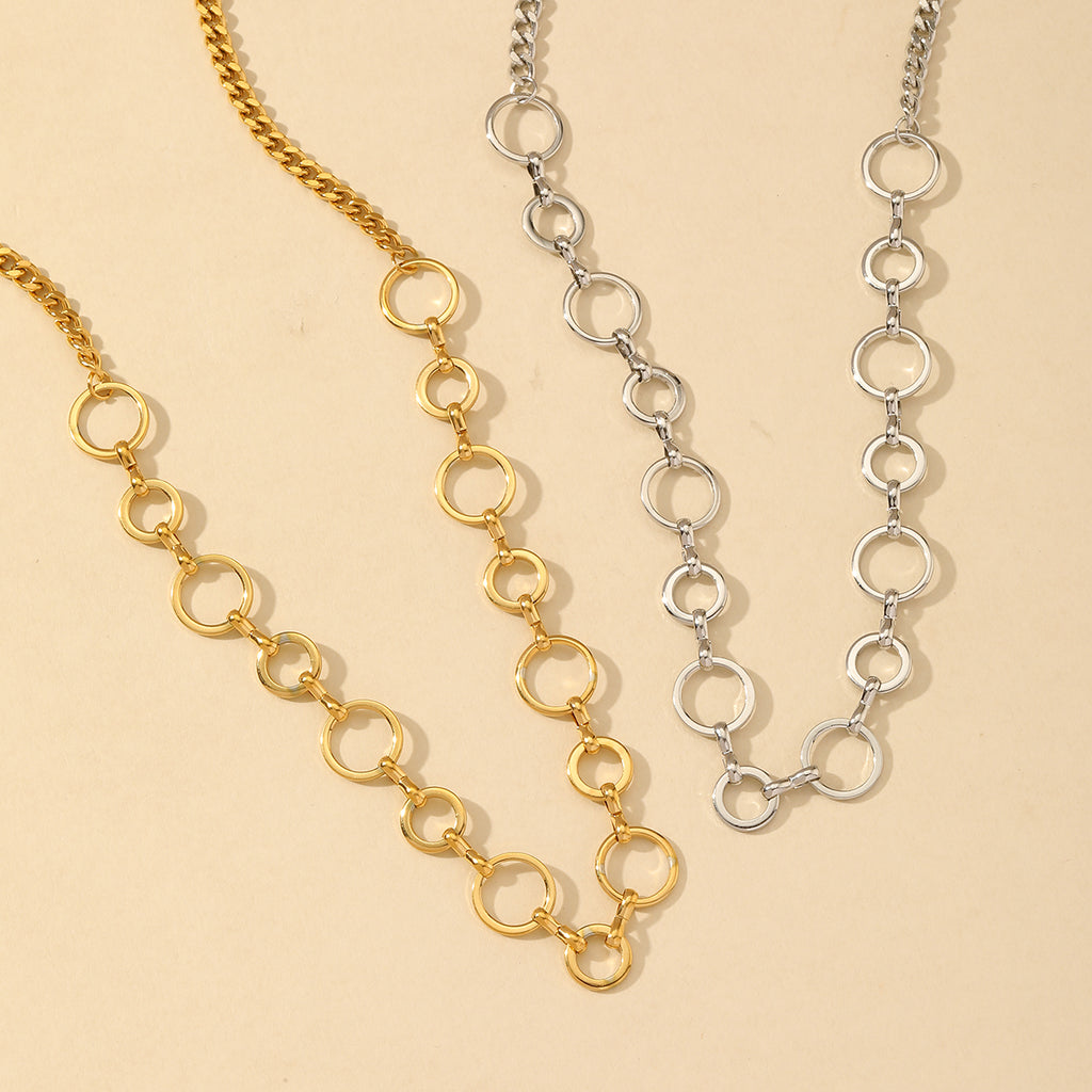 Commute Round Gold Plated Necklace