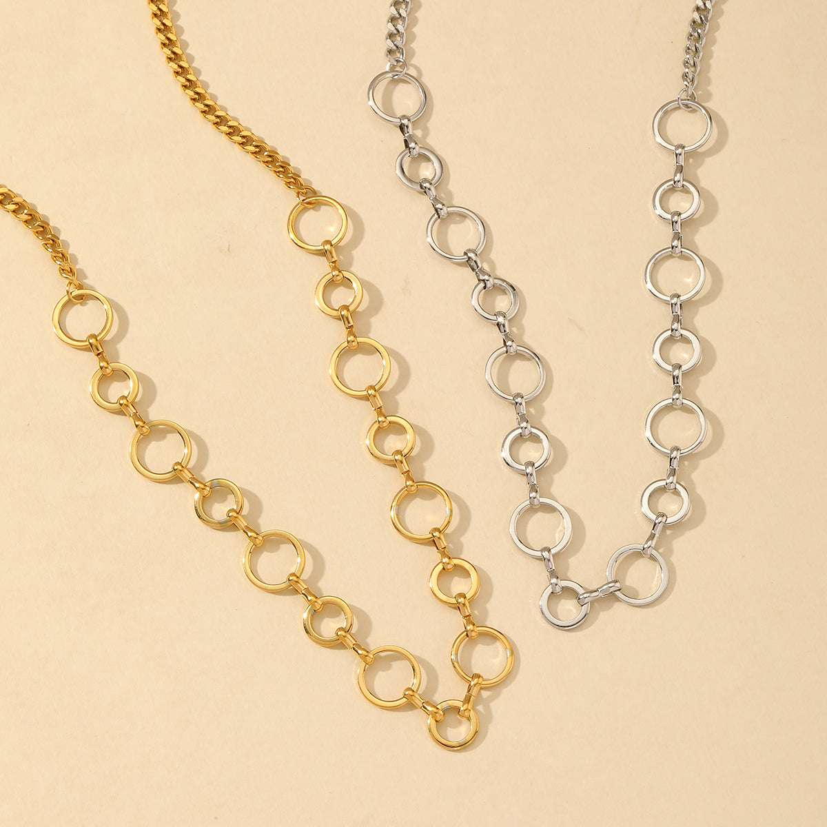 Commute Round Gold Plated Necklace
