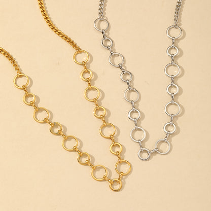 Commute Round Gold Plated Necklace