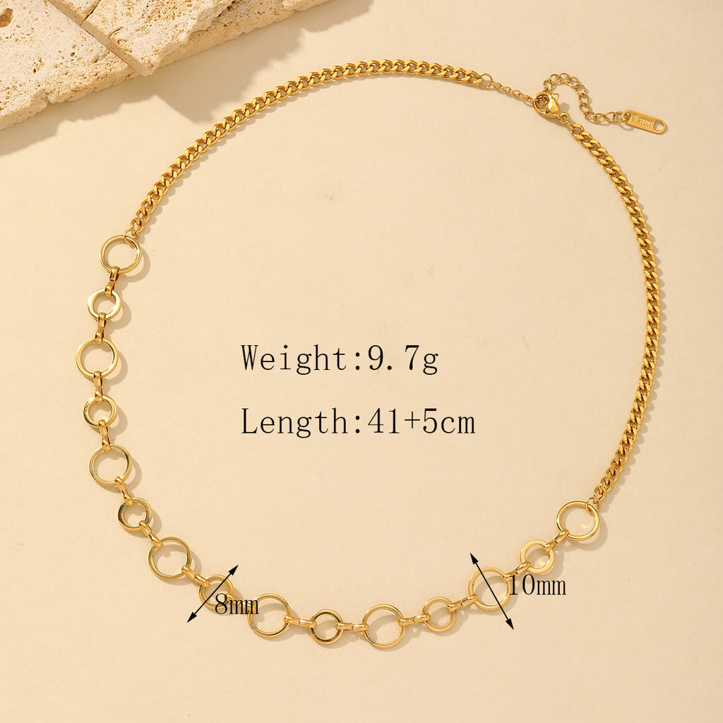 Commute Round Gold Plated Necklace