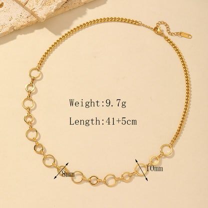 Commute Round Gold Plated Necklace