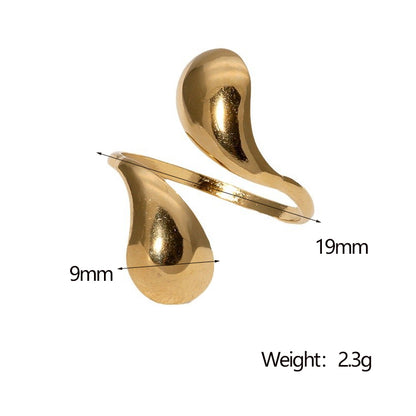 Abstract wave gold plated ring