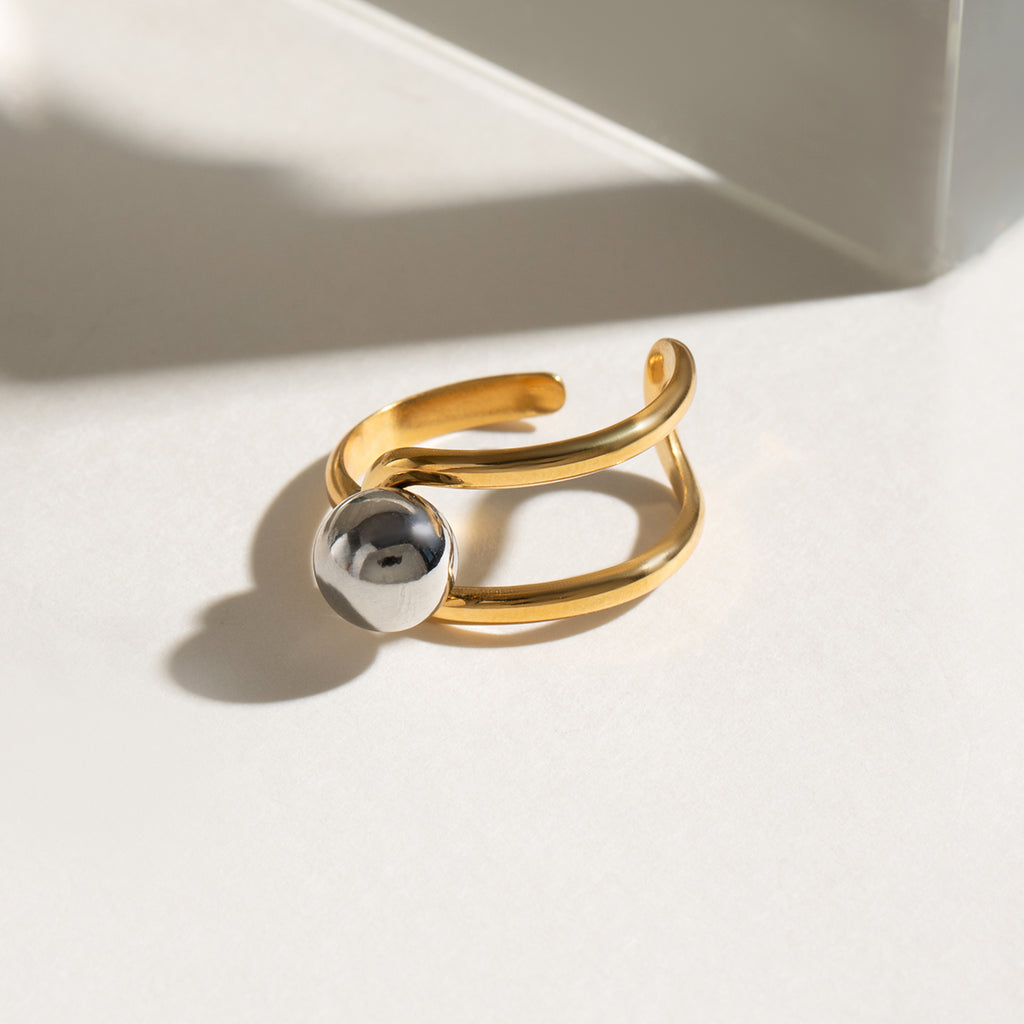 Pearl-Accented Open Ring