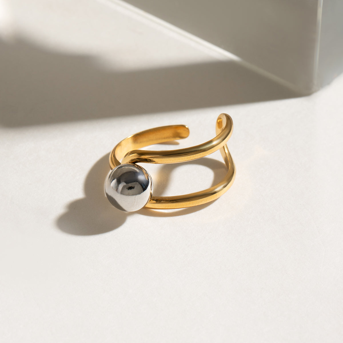 Pearl-Accented Open Ring