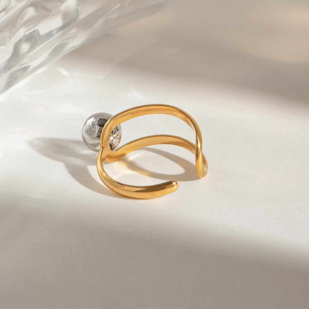 Pearl-Accented Open Ring