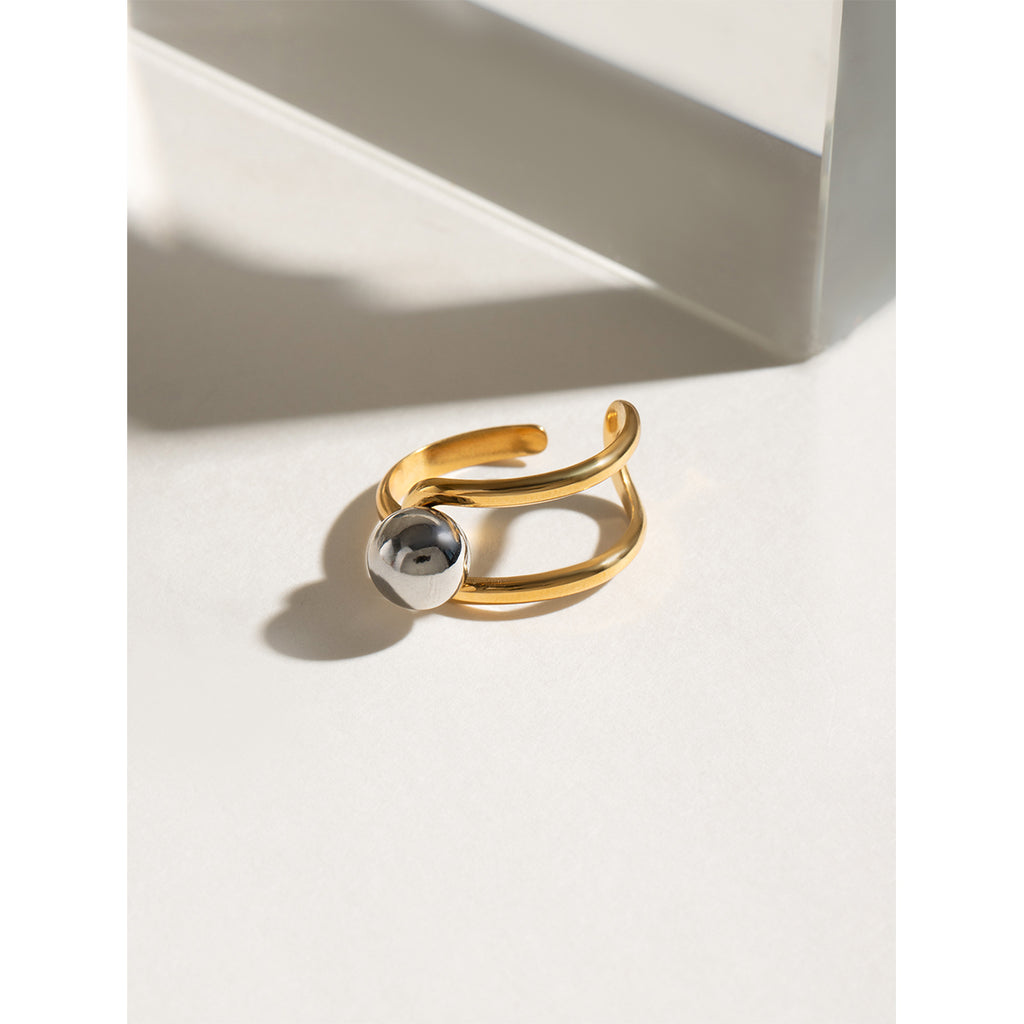 Pearl-Accented Open Ring