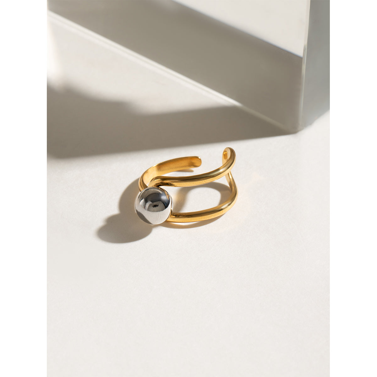 Pearl-Accented Open Ring