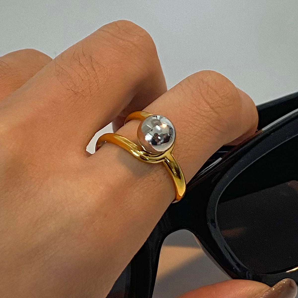 Pearl-Accented Open Ring