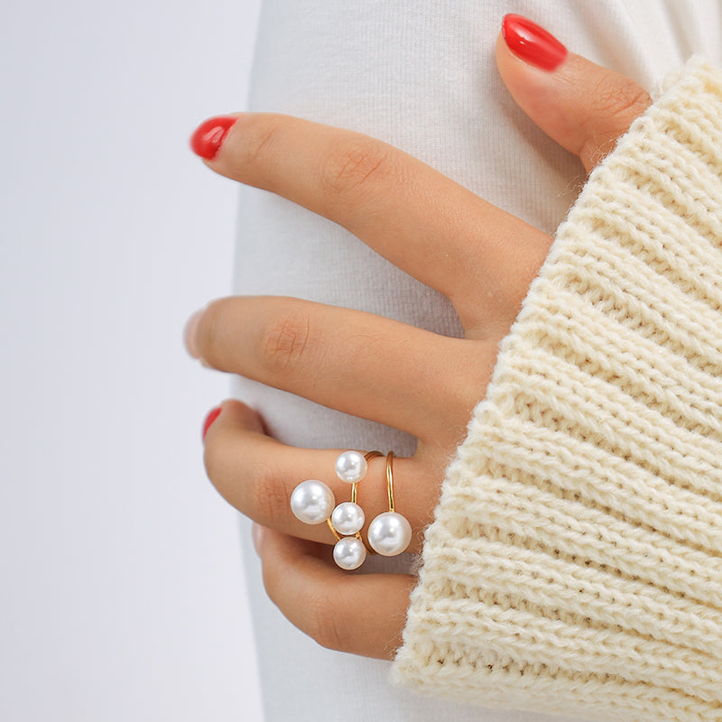 Spiral Pearl Ring