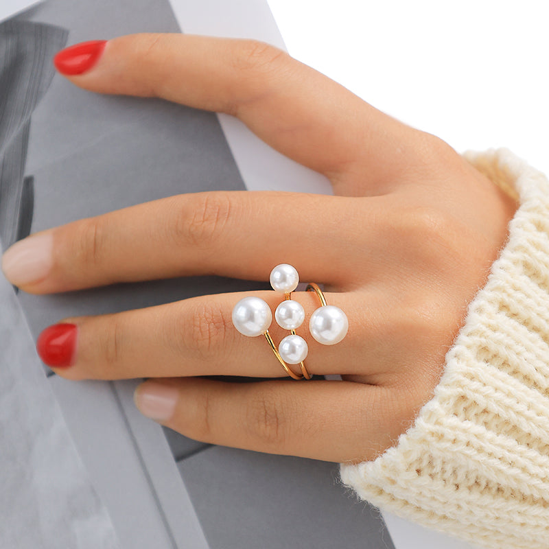 Spiral Pearl Ring