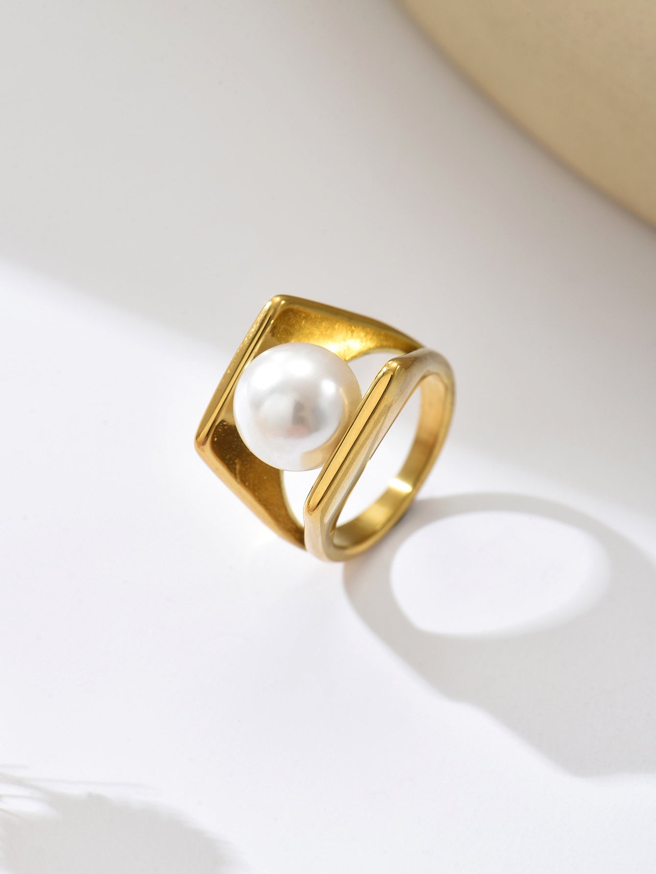 Radiant Pearl Cage Ring