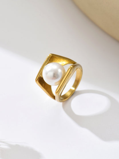 Radiant Pearl Cage Ring