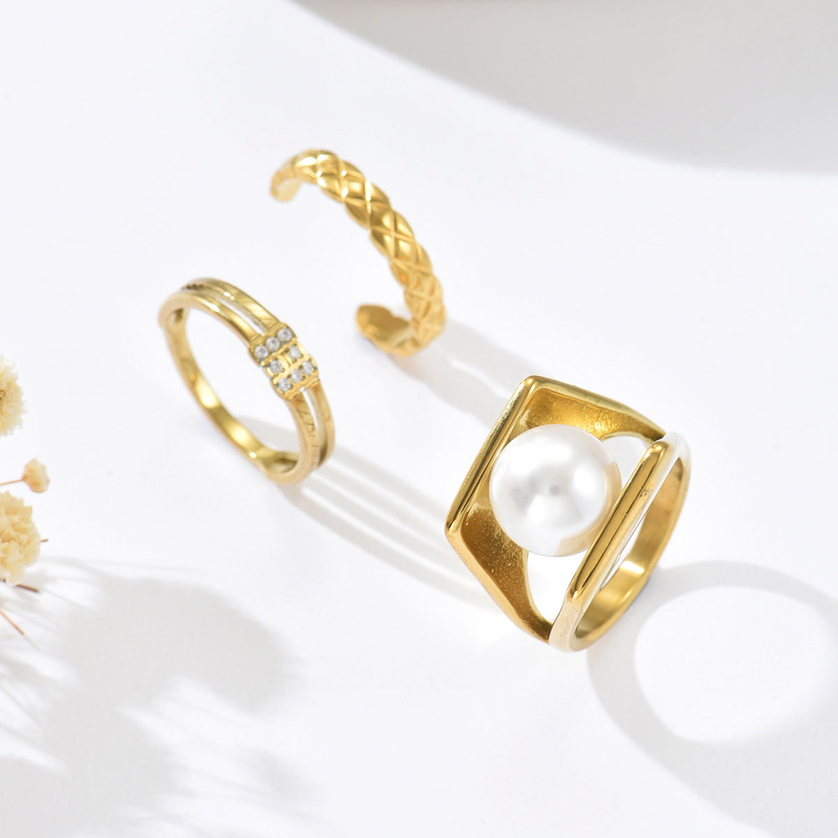 Radiant Pearl Cage Ring