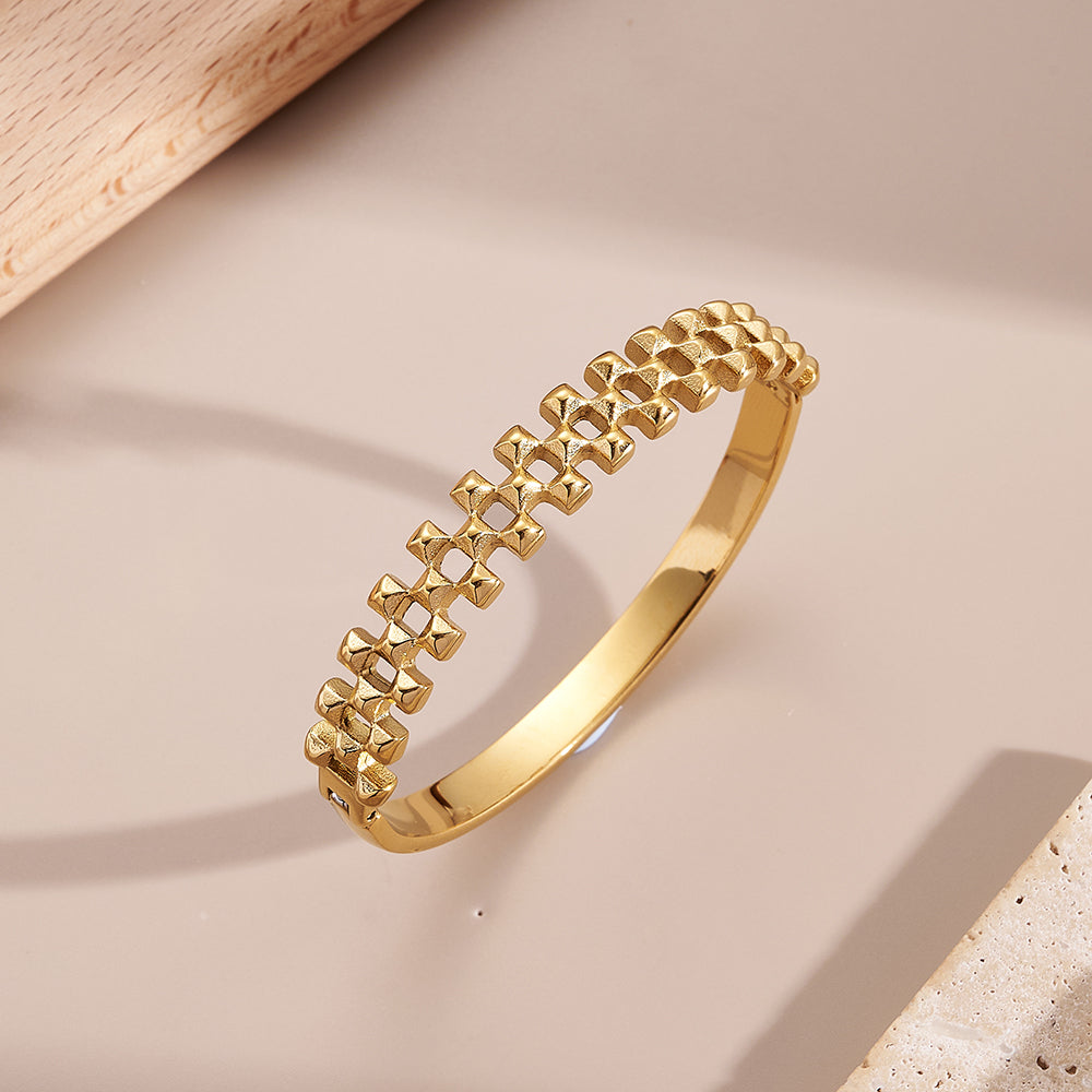 Geometric Grid Bangle
