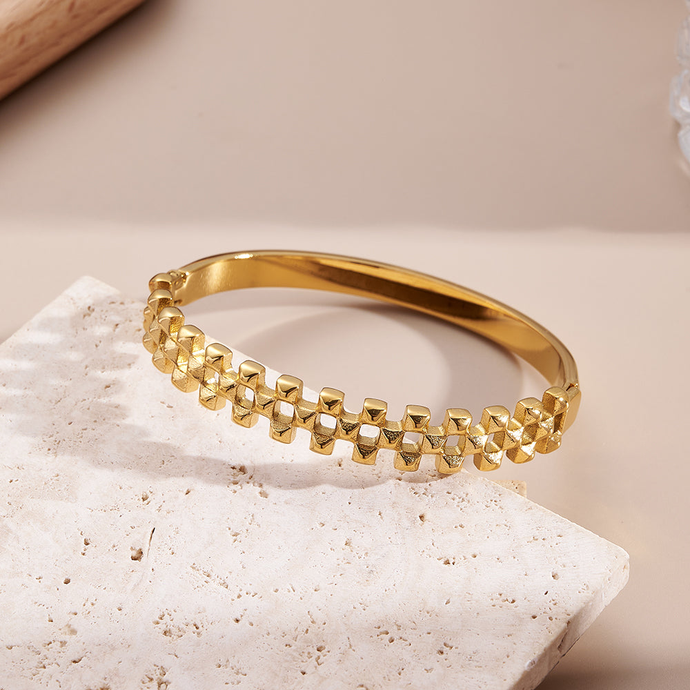 Geometric Grid Bangle
