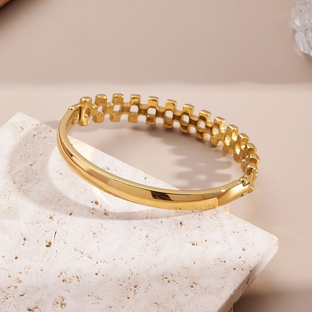 Geometric Grid Bangle
