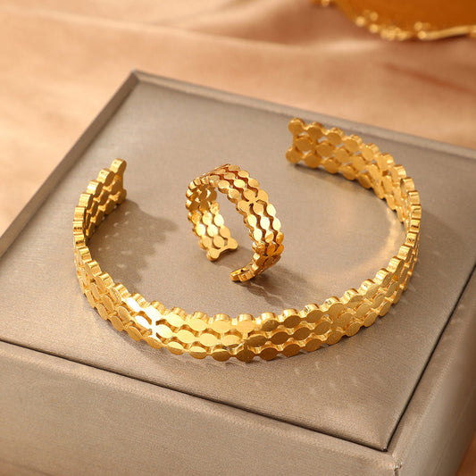 Honeycomb Cuff Bracelet