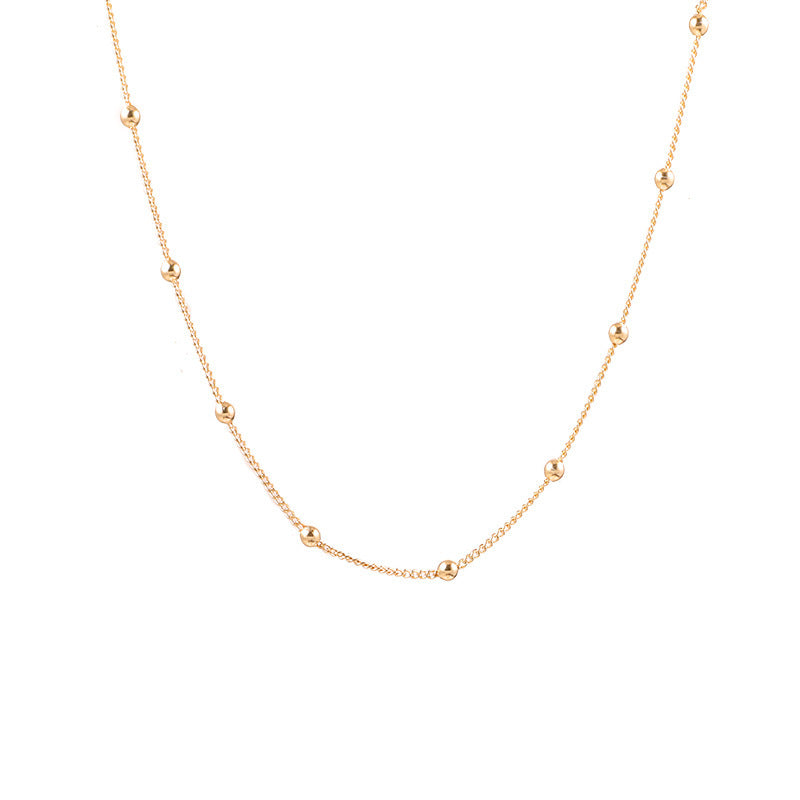 Golden Bead Charm Necklace